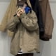 thumbnail image 3 of Chaquetas para mujer Otoño Diseño de rana rómbica sólida Prendas de abrigo Cárdigans de manga larga de gran tamaño Abrigos vintage casuales Tops de mujer, 3 of 4