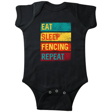 

Inktastic Fencer Eat Sleep Fencing Repeat Gift Baby Boy or Baby Girl Bodysuit