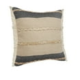 thumbnail image 5 of Desert Fields Daniel 24" x 24" Black/Tan Striped Jute Blend Adult Decorative Throw Pillow, 5 of 7