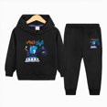 thumbnail image 2 of Zuwimk Boys And Girls 2-Piece Graphic Print Hoodie Jogger Set, Athletic Outfits Elastic Waistband, Big Boy Girls Toddler Activewear(T031-Black), 2 of 5