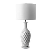 28-inch Diamante Textured Ceramic Linen Shade Table Lamp