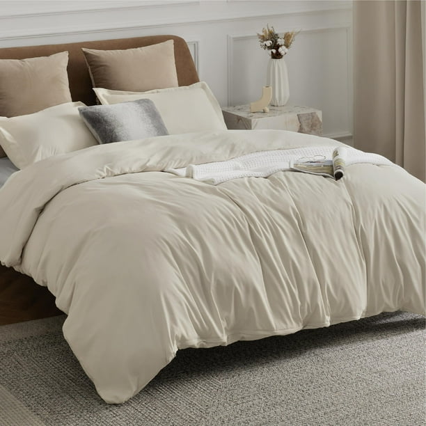 Funda de edredón para cama, tamaño queen, suave, poliéster doble cepillado