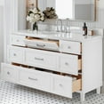 thumbnail image 4 of ARIEL Monroe 73 Inch Double Rectangle Sink Bathroom Vanity With Pure White Quartz Countertop 1.5 Inch Edge In Grey, 4 of 8