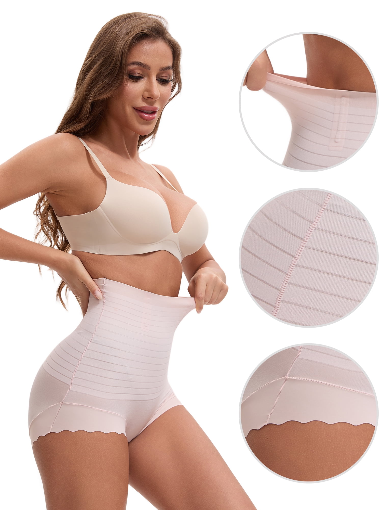 Unique Bargains Women's Shapewear Panties with High Waist and Comfortable Fit S Light Pink