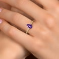 thumbnail image 4 of Gem Stone King 14K Two Tone Gold Purple Amethyst and Lab Grown Diamond Engagement Ring for Women | 1.25 Cttw | Pear Shape 9X6MM | Gemstone February Birthstone | Size 6, 4 of 6