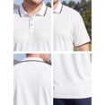 thumbnail image 7 of DARING DIVA Men's Big & Tall Shirts Casual Short Sleeve Color Block Polo Shirt 3XL White, 7 of 7