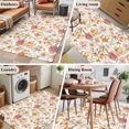 thumbnail image 6 of Vintage Flowers Area&nbsp;Rug 4x6ft Beige Pinkplants Lily Modernism Non-Slip&nbsp;Washable Square&nbsp;Rugs Soft Felt Indoor Floor Mat for Bedroom Kitchen Living Room Bathroom, 6 of 9