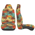 thumbnail image 3 of Honeii Colorful Hawaii Palms Print Car Seat Covers 2 Pieces, Full Set Universal Seat Covers for Cars, Waterproof Auto Seat Protectors, 3 of 7