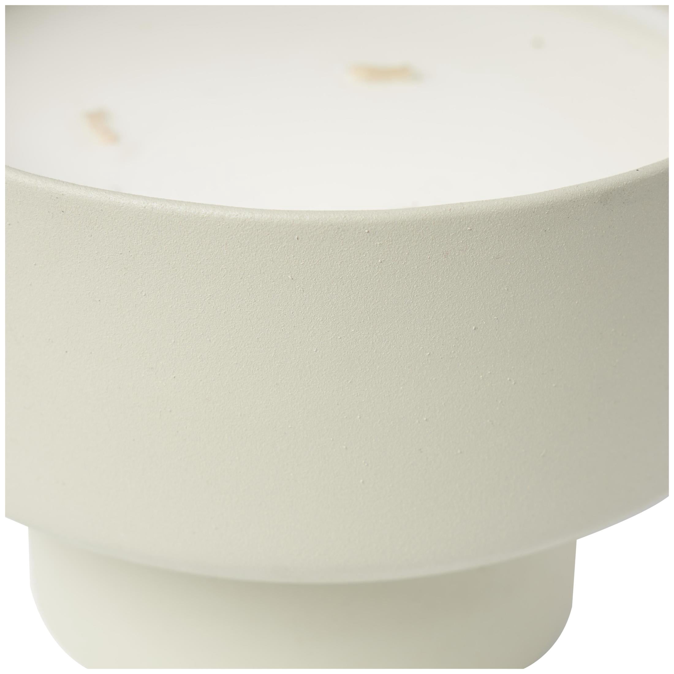 DecMode Gray Metal White Sage Scented Matte 50 oz 3 Wick Candle with White Wax