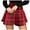 Red, variant on Womens Girls Plaid Flared Skirt Cute High Waist Ruffle Skirt Beach Mini Skirt Blue XXL