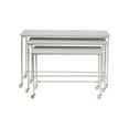 thumbnail image 3 of Tripar Wood Nesting Tables with Casters - White Set of 3, 3 of 5