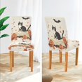 thumbnail image 3 of Yayeee 4 Pack Dining Chair Covers Stretch Parson Chairs Slipcovers Seat Protector, Gray Cartoon Halloween Cat, 3 of 6