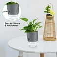 thumbnail image 3 of NOGIS Self Watering Planters Pots, 3 Pack 6 Inch Plant Pots, Modern Decorative Flower Pots with Transparent Water Storage Bottom, Perfect for Indoor House Plants, Flowers, Herbs (6 Inch, Gray), 3 of 7