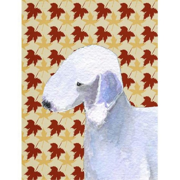 Carolines Treasures SS4373GF 15 x 15 in. Bedlington Terrier Fall Leaves Portrait Flag Garden Size