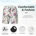 thumbnail image 3 of Naloa Orchids Flowers Print Men Swim Trunks with Compression Liner ,Board Shorts,Men's Swim Shorts with Drawstring and Elastic Waistband-XX-Large, 3 of 6