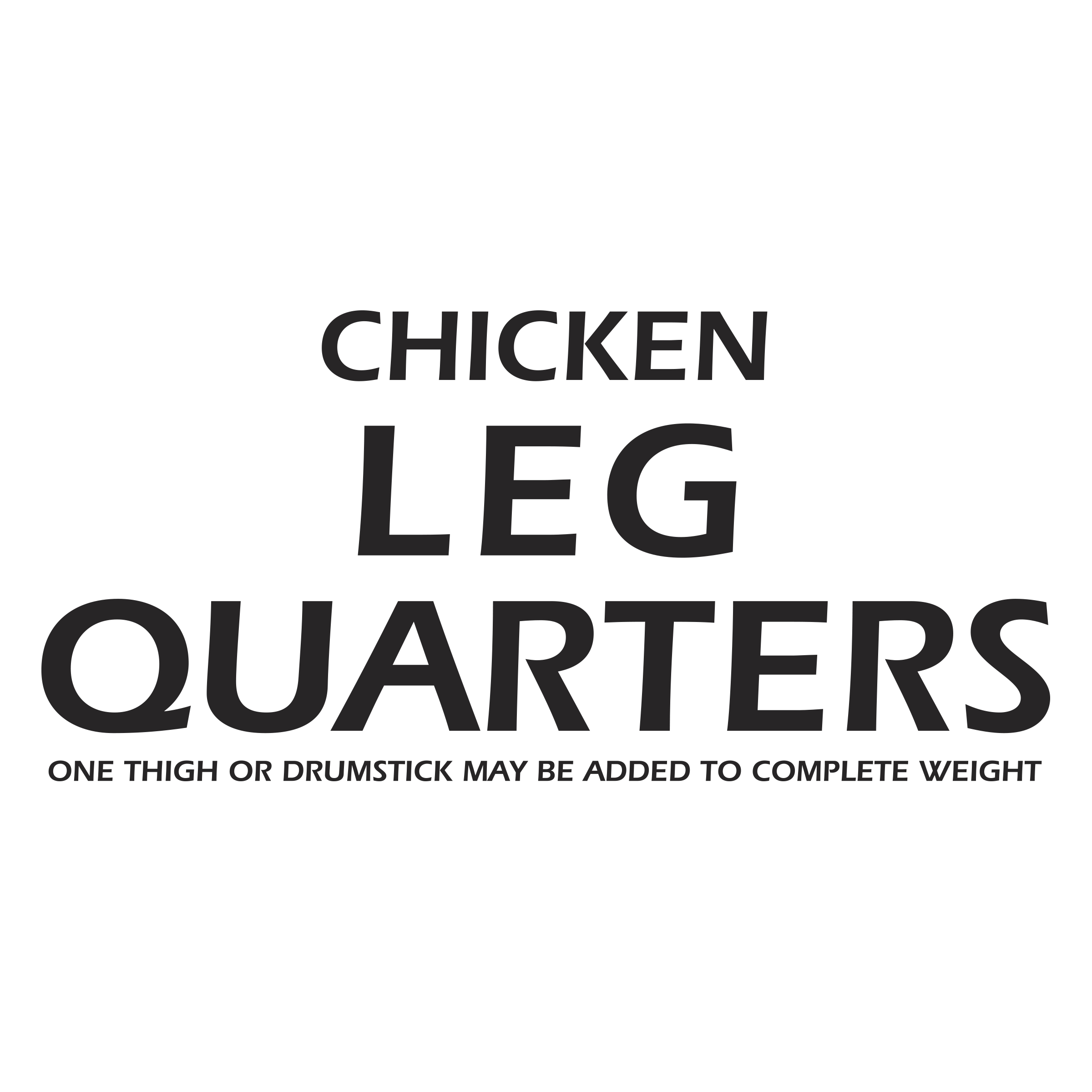 Gold Leaf Chicken Leg Quarters, 17g Protein per 4oz Serving, 10 lb Bag