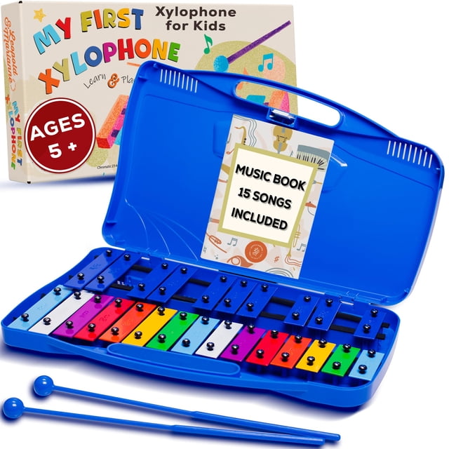 Xilófono Leopold & Marianne para niños de 5 a 9 años con libro de música