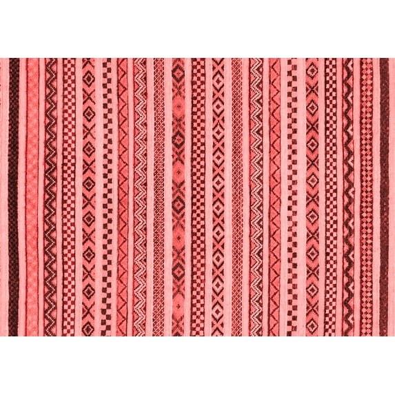 Ahgly Company Machine Washable Indoor Rectangle Abstract Red Modern Area Rugs, 8' x 12'
