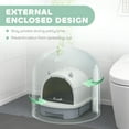 thumbnail image 4 of PawHut Cat Litter Box, Enclosed Kitty Litter Box with Lid, Scoop, Grey, 4 of 10