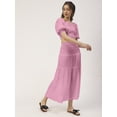 thumbnail image 4 of Moomaya Women Solid Viscose Rayon Casual Skirt, High Waist Smocked Midi Skirt, 4 of 8