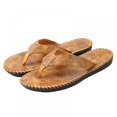 thumbnail image 1 of Men‘s Flip Flops Canvas Thong Sandals Flat Slide On PU Non Slip Slippers, 1 of 6