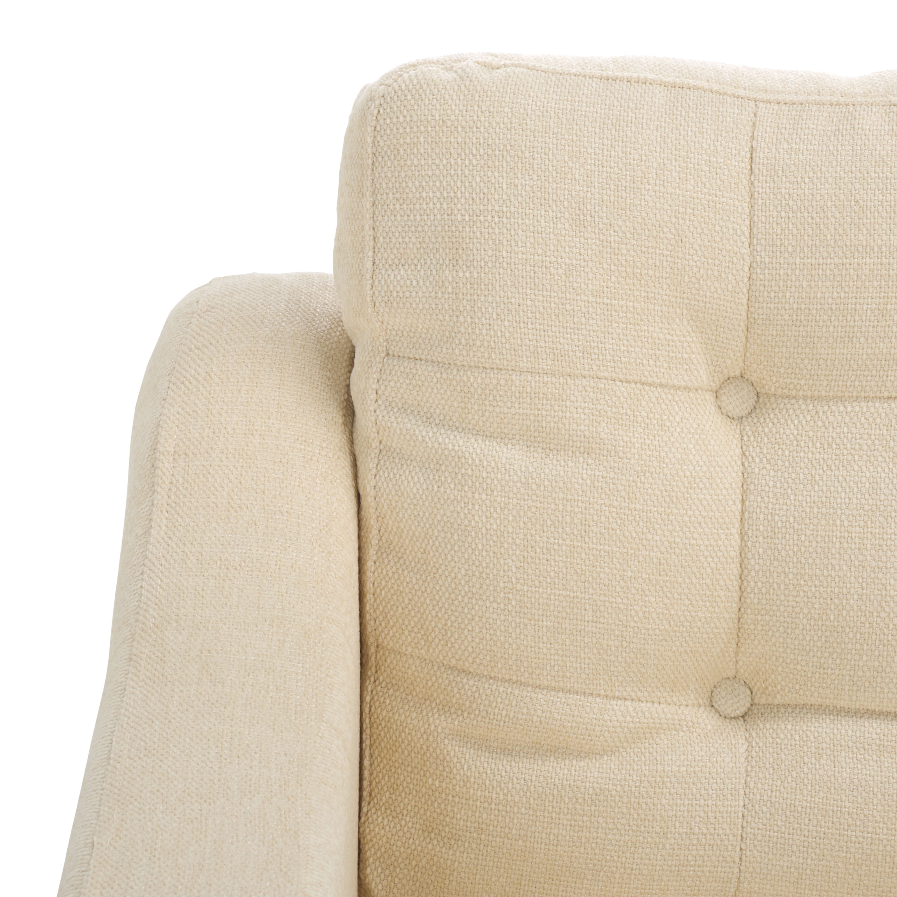 Safavieh Nathaniel Traditional Tufted Back 3 Seater Sofa, Cream