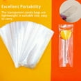 thumbnail image 4 of Cateissary 100 Uds. Bolsas transparentes para dulces, parte abierta plana, embalaje de piruleta de celofán OPP, paquetes de regalo para fiesta de Mostrada 8*12 Común0.05mm, 4 of 6