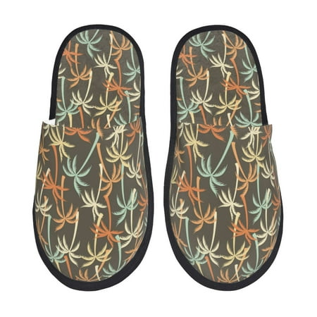 

Slippers for Women/Men - Coconutpalm tree pattern Soft Plush Warm Slip-on Slippers House Slippers Indoor House Shoes