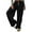 Black, variant on cFmduc Womens Sweatpants Wide Leg Side Slit Hem Pants Casual Loose Solid Color High Waisted Drawstring Pants Baggy Lounge Trousers with Pockets