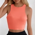thumbnail image 2 of Afdoent Womens Tops Ladies Solid Color Sleeveless T Shirt With T Neck Vest Trendy Clothes, 2 of 4