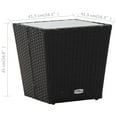 thumbnail image 5 of vidaXL Tea Table Black 41.5x41.5x43 cm Poly Rattan and Tempered Glass, 5 of 5