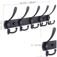 thumbnail image 3 of Black Wall Mounted Coat Rack with 5 Tri Hooks for Coats and Jackets, 3 of 6