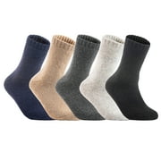 Lian LifeStyle Women's 3 Pairs Extra Thick Wool Boot Socks Crew Plain Size 6-10 Assorted LK1602