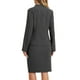 thumbnail image 3 of Conjuntos de falda para mujer INSPIRE CHIC, traje sin cuello, blazer y faldas lápiz, 2 piezas, atuendos elegantes, XS, gris oscuro, 3 of 6