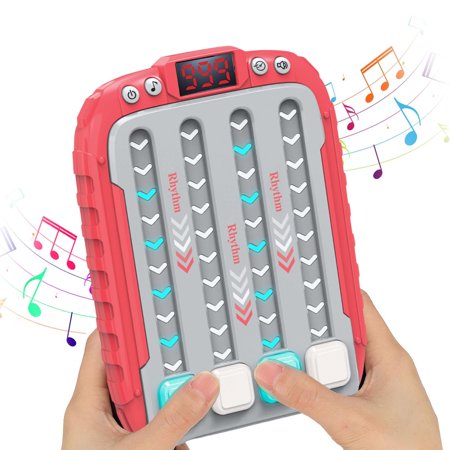 Children's Rhythm Game Machine, Rhythm Button Game, Rhythm Push Machine, Children's Rhythm Game, Light, Music Adjustable Mode Push Button Game, Red