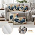thumbnail image 6 of Blue Retro Rooster Pillow Covers 2 Pack Farmhouse Pastoral Vintage Animal Rustic Country Pillowcase Waterproof Outdoor Throw Pillow Cover for Patio Garden Square Cushion 24”x24”, 6 of 9
