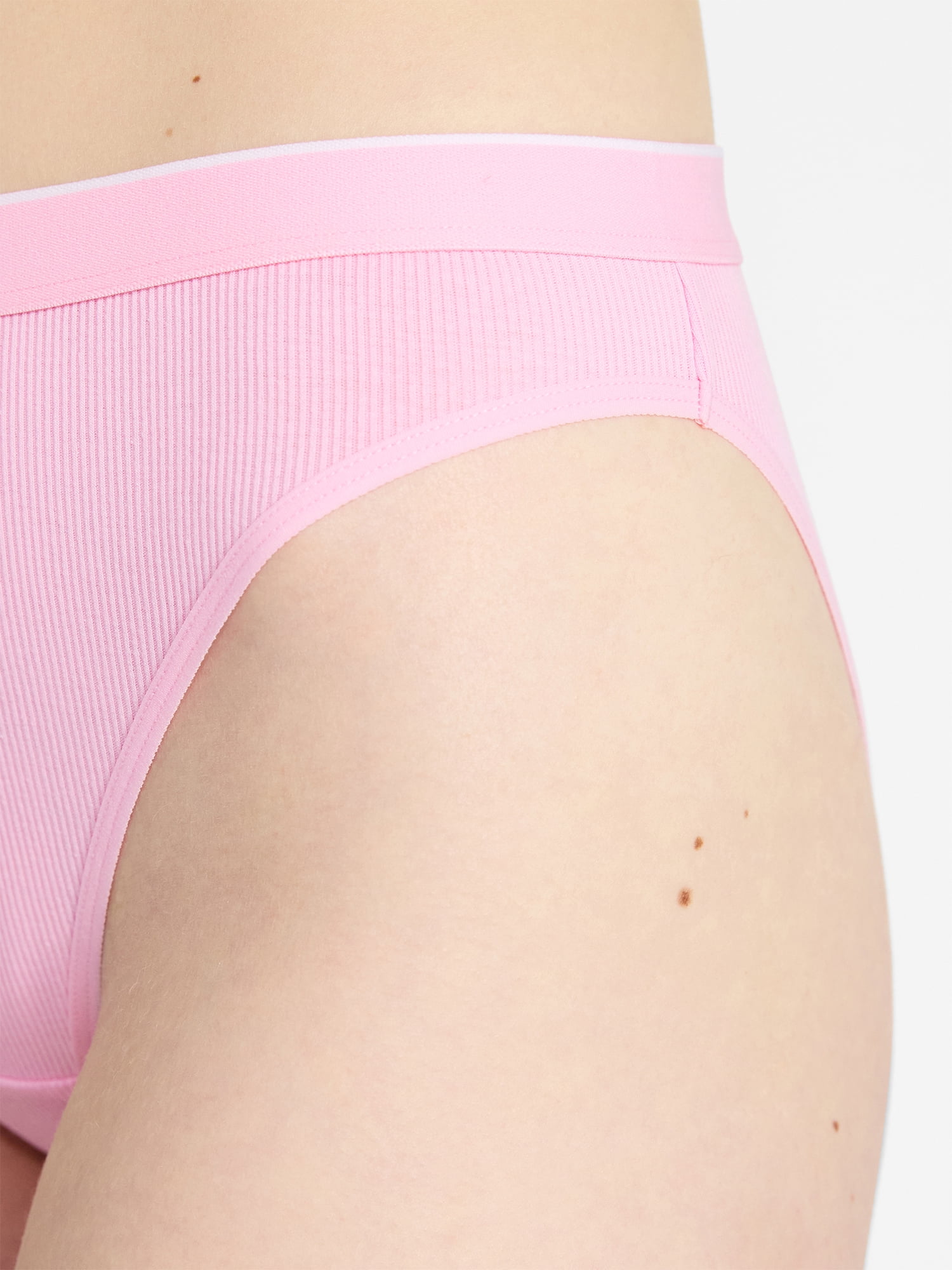 No Boundaries Stretch Ribbed Hi Cut Cheeky Underwear, 5-Pack, Women's XS-XXXL