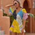 thumbnail image 2 of Colorful Abstract Floral Leaves Art Women's Luxury Party Dress Evening Dresses Ladies Cover Ups, 2 of 6