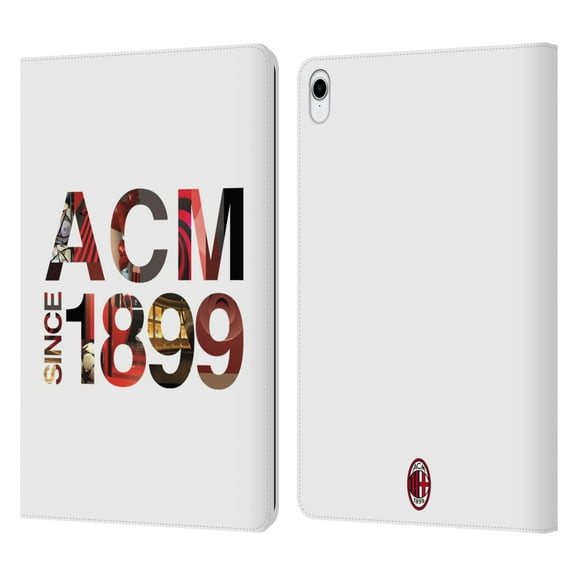 Head Case Designs Officially Licensed AC Milan Adults 1899 Leather Book Wallet Case Cover Compatible With Apple iPad Pro 11 (2018)