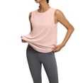 thumbnail image 6 of VEKDONE Workout Tops for Women Sleeveless Back Mesh Athletic Tank Tops UPF 50+ Running Tanks with Side Slits Loose Fit Gym Yoga Shirt Pink S, 6 of 9