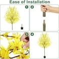 thumbnail image 6 of 6-foot tall artificial winter jasmine tree, made of simulated silk, with a plastic seedling tray, suitable for bedrooms, living rooms, offices, and interior decoration (yellow)., 6 of 7