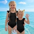 thumbnail image 7 of Abcomgle 3t Swimsuit Girls Solid One Piece Swimsuits for Little Girls Ruffled Stretchy Bathing Suits for Girls, 7 of 7