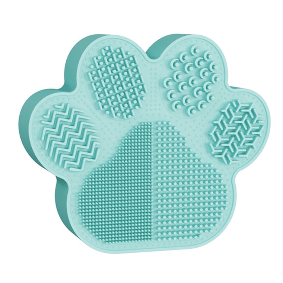 Ruanlalo 2-in-1 Makeup Brush Holder Silicone Textured Makeup Brush Cleaning Mat with Drying Holder Cat Paw Shape Brush Organizer for Cleaning And Storing Makeup Brushes