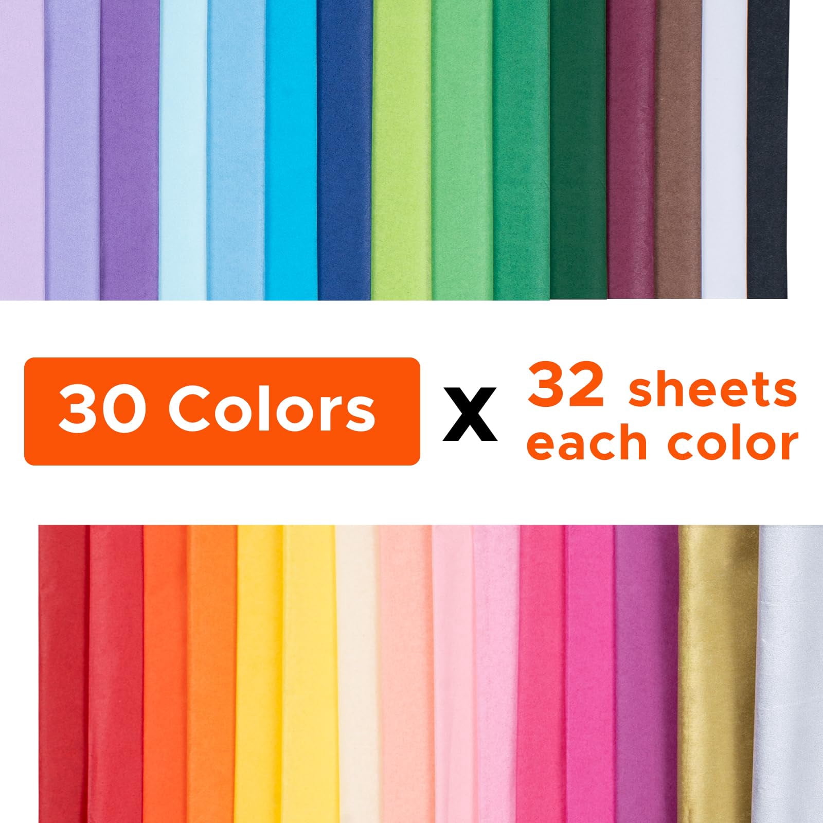 960 Sheets Colored Tissue Paper Bulk  14"x10" 30 Vibrant Colors - Include Acid Free Wrapping For Gift Bags Art Crafts Party Decors Valentine Birthday Wedding Xtmas