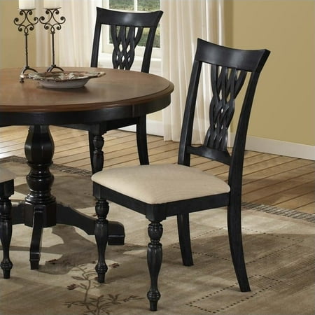 2 Black Dining Chairs - Hillsdale Embassy Dining Chair in Rubbed Black (set of 2)