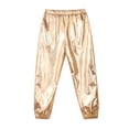 thumbnail image 6 of Sinleey Kids Sparkly Dance Outfit Tracksuit Girls Boys Zip Up Jacket Coat and Cargo Pants Jooger Gold 12, 6 of 7