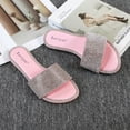 thumbnail image 6 of GJPBGK Women’s Rhinestone Slide Sandals Flat Open Toe Sandals One-Strap Slip-On Summer Slippers for Evenings, Travel, and Everyday Outfits, 6 of 6