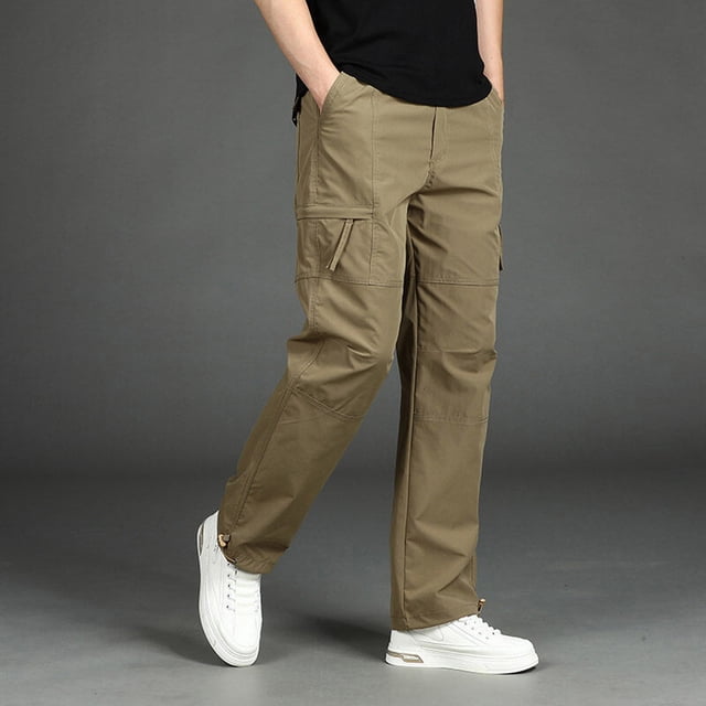 Men's Casual Comfort Drawstring Pants - Lightweight Polyester Regular Fit, Solid Color Outdoor Sports Trousers with Adjustable Waist and Pockets for Daily Wear