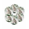 thumbnail image 7 of 13 Inch Round Placemats Set of 6, Easter Non Slip Heat Insulation PP Table Mats, Country Rabbit Botanical Leaves Wooden Grain Washable Place Mats for Kitchen Dining Party Table Decor, 7 of 7