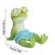 thumbnail image 2 of Adorno de rana de resina de jardín al aire libre | Estatua decorativa única verde y azul con gafas de sol y bufanda | Decoración de escritorio del patio del estanque de peces Aquascape | Pose, 2 of 6